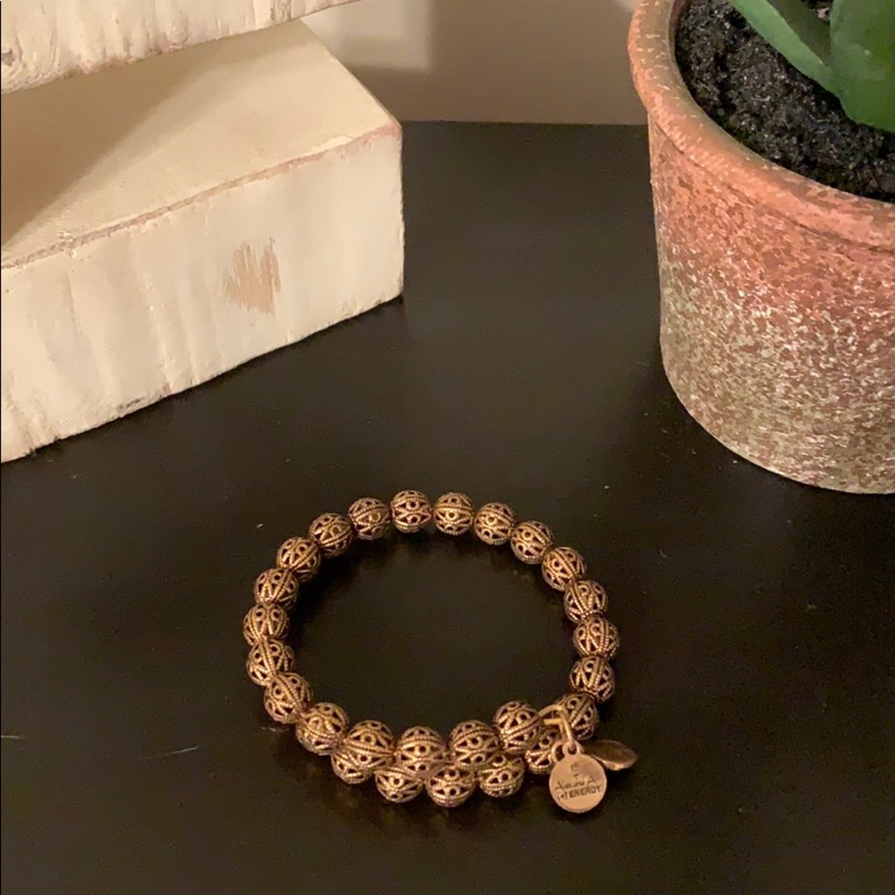 Alex and ani antique gold coil bracelet bangle